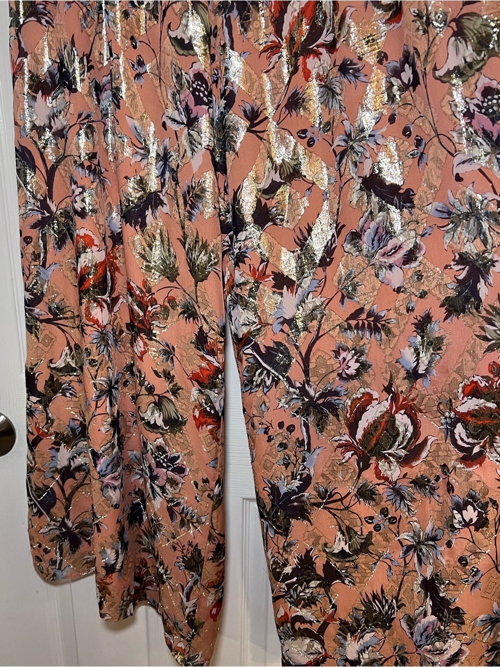 DianeVon Furstenberg Women’s Floral Metallic Accent Maxi Skirt - Peach Size L - Picture 2 of 9